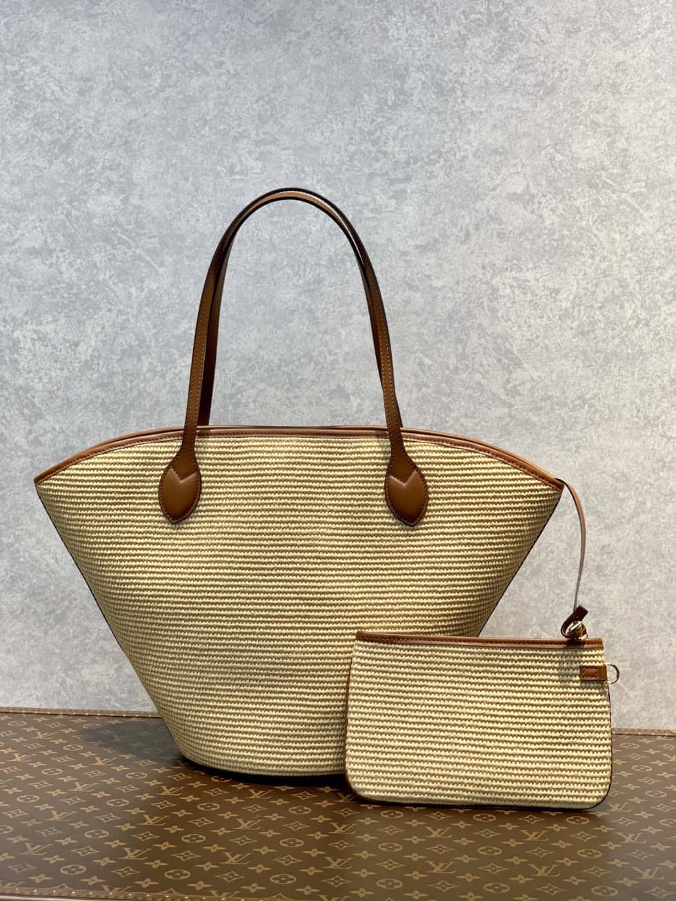 L0vis Vvtt0n Saint Jacques M59963 Replica Straw Shoulder Bag