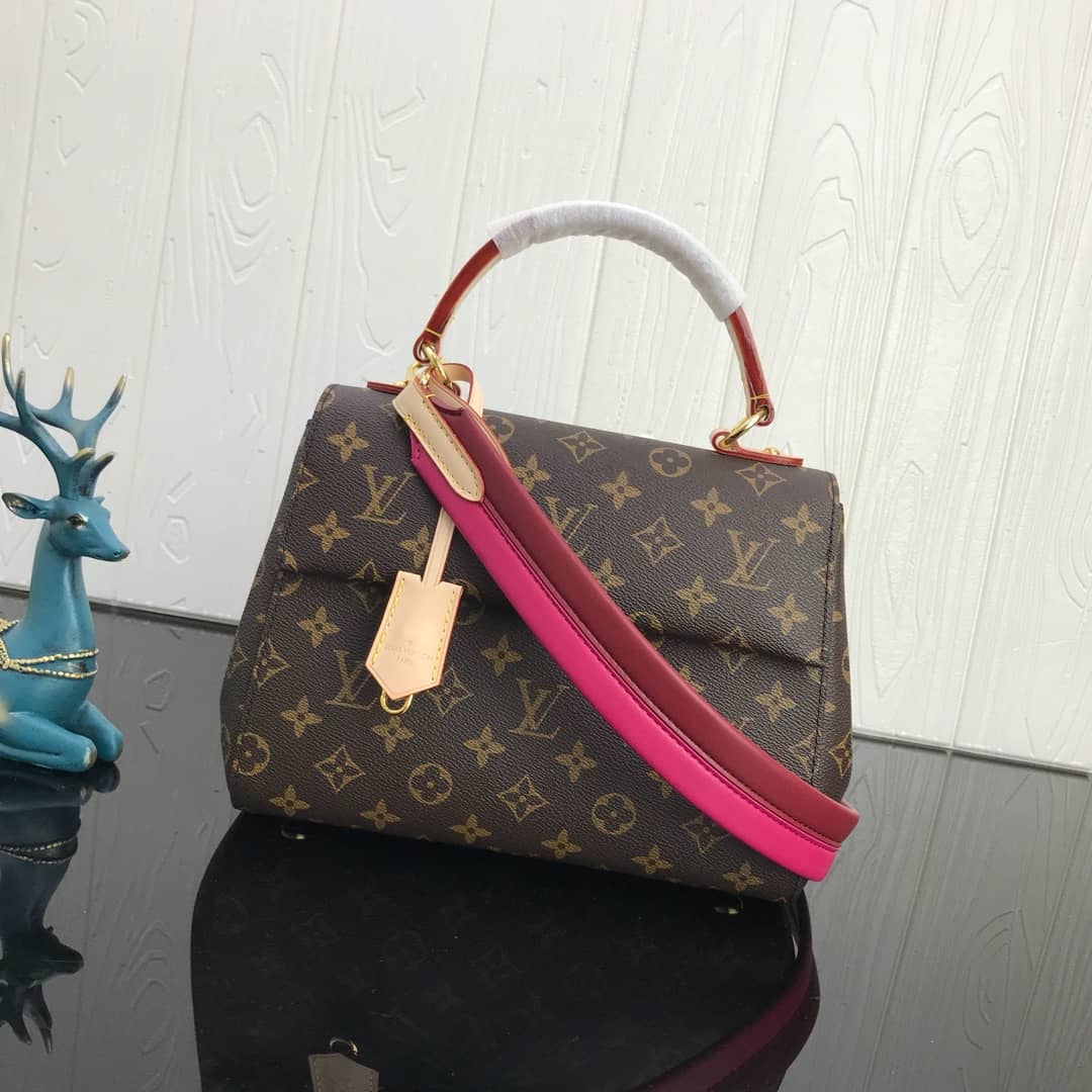 L0vis Vvtt0n Cluny BB Monogram Canvas Shoulder Bag Replica Pink M42738