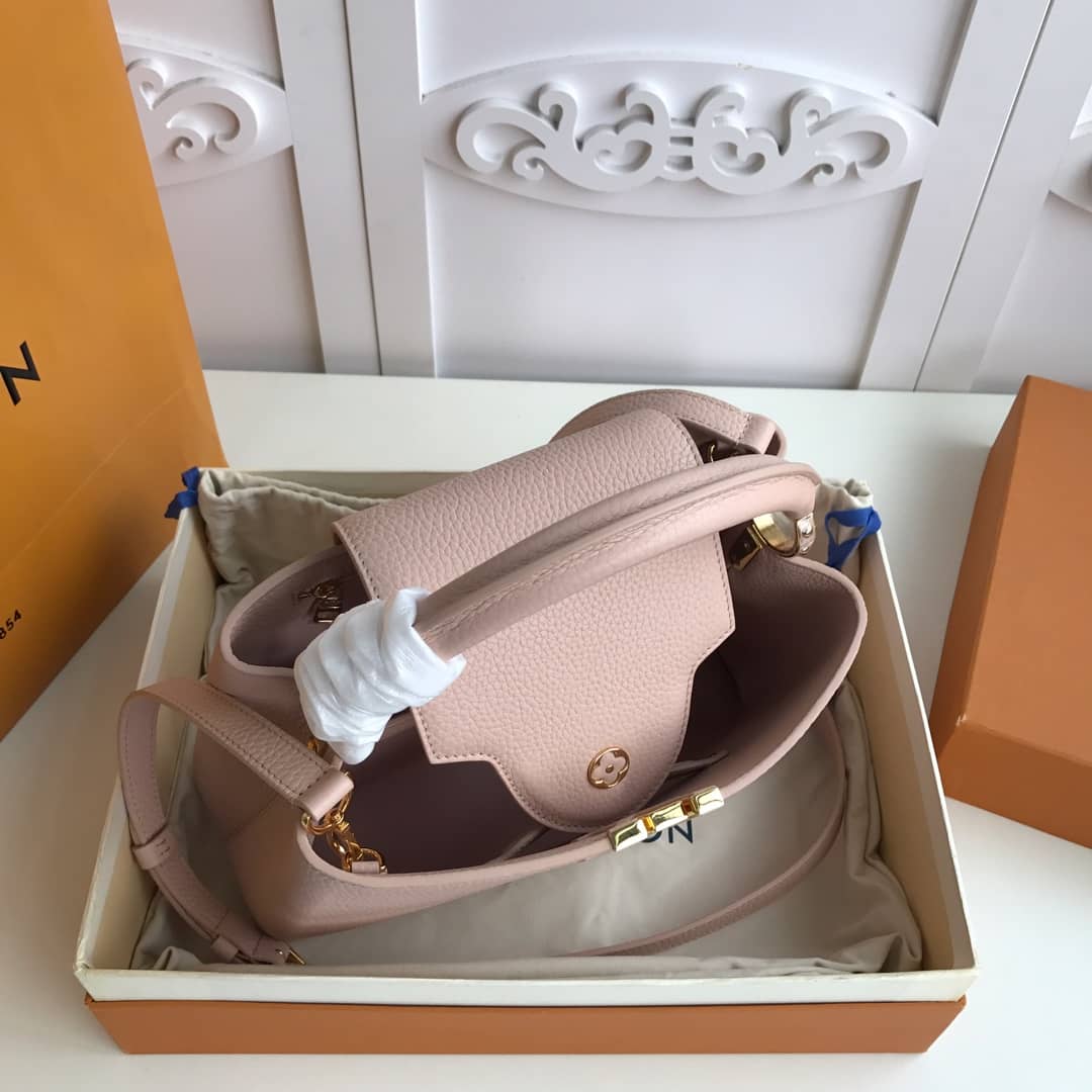 L0vis Vvtt0n Capucines Taurillon Leather BB Bag Replica Pink M52451