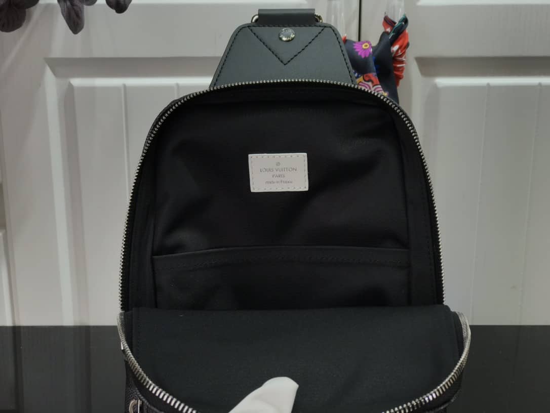 L0vis Vvtt0n Damier Graphite Mens Avenue Replica Sling Bag  Black Gray N40403