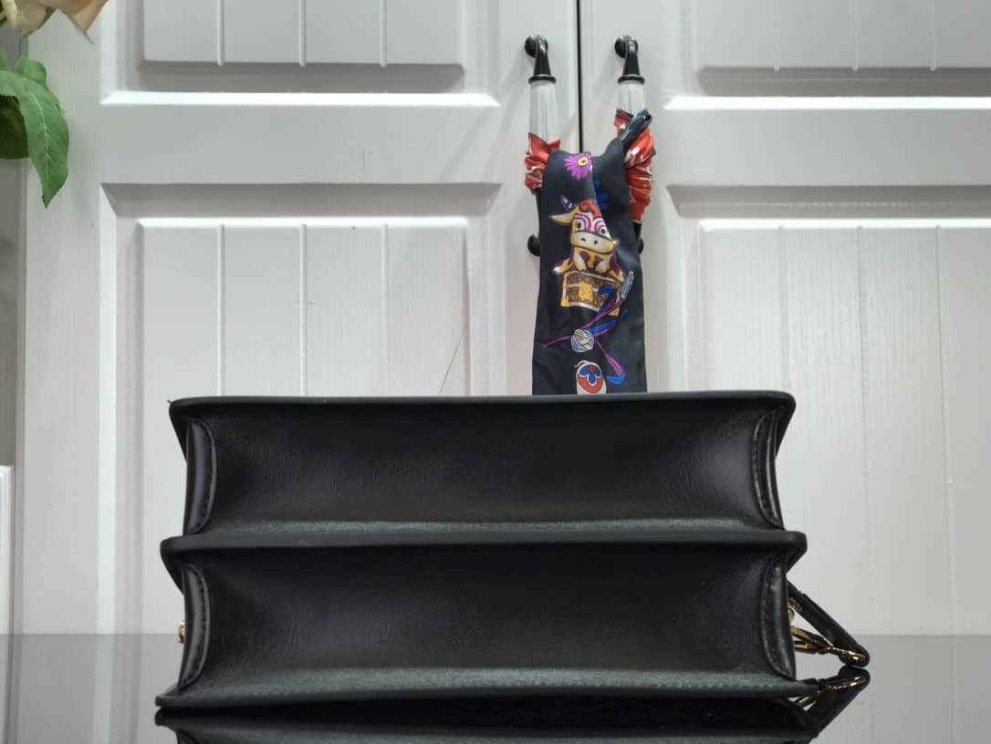 L0vis Vvtt0n Since 1854 Jacquard Pattern Dauphine MM Replica Shoulder Bag Black M57211