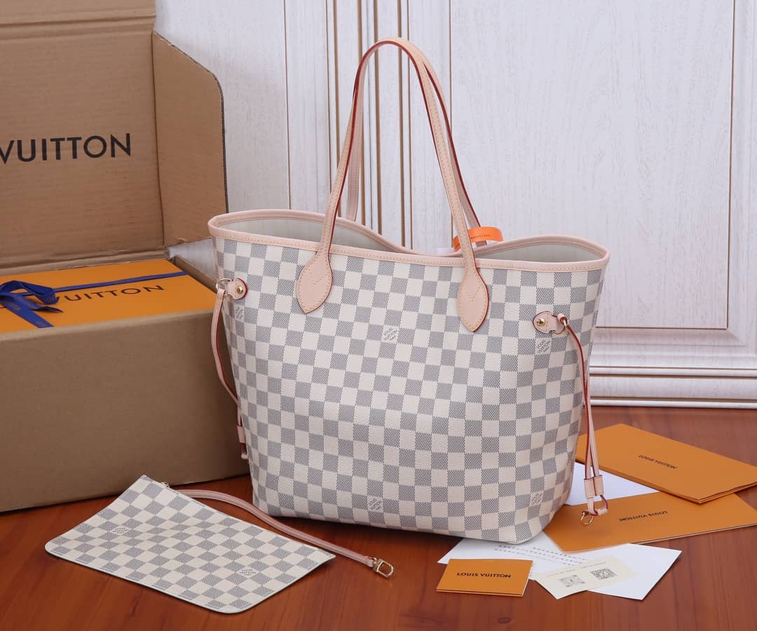 L0vis Vvtt0n Neverfull MM Damier Azur Tote Replica White N41361