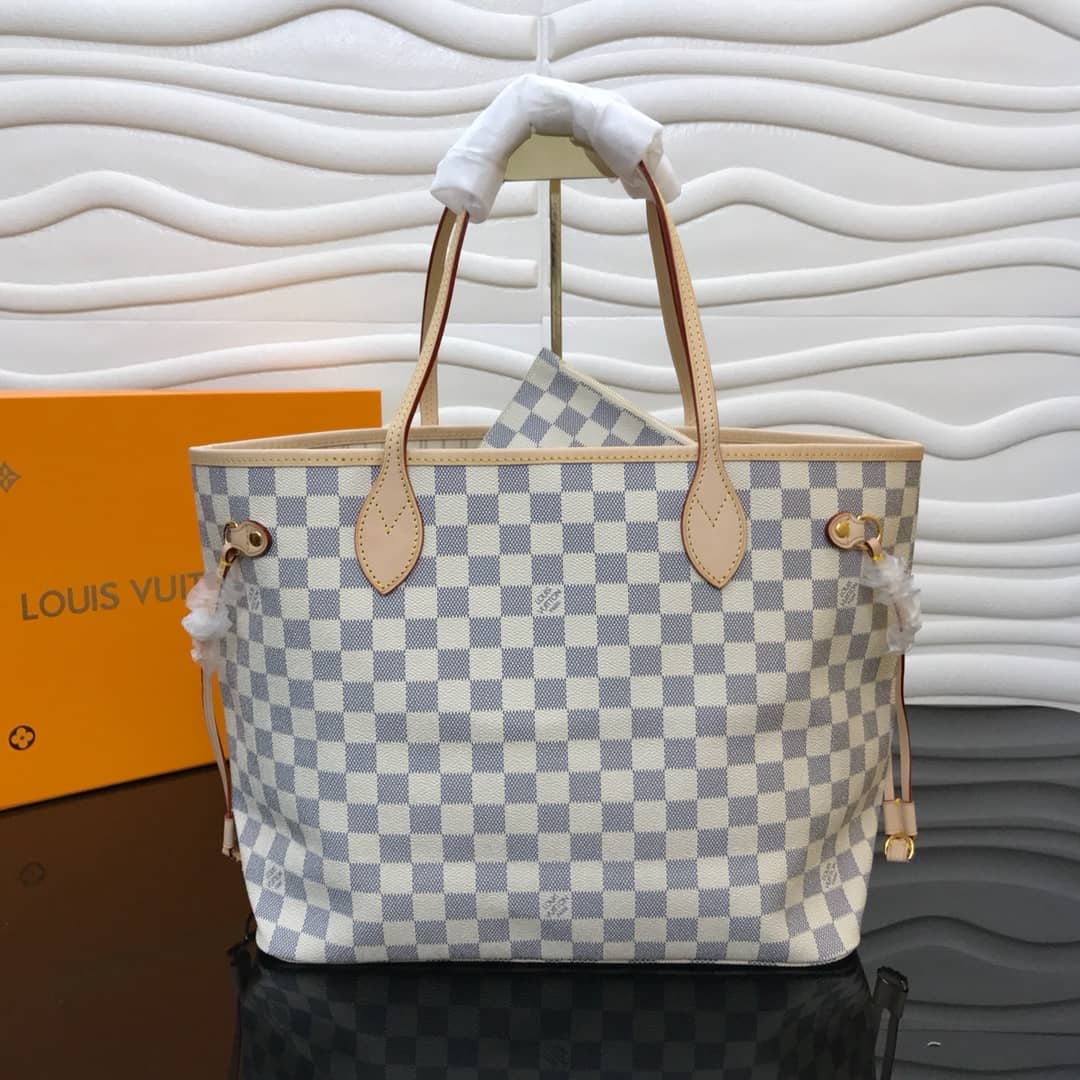 L0vis Vvtt0n Neverfull MM Damier Azur Bag Replica White N40995