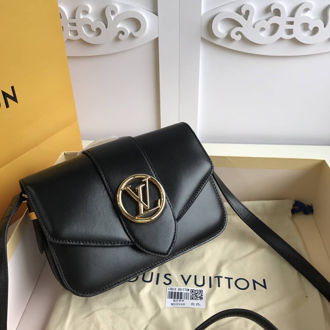 L0vis Vvtt0n Pont9 Neuf Leather Replica Shoulder Bag Black M55948