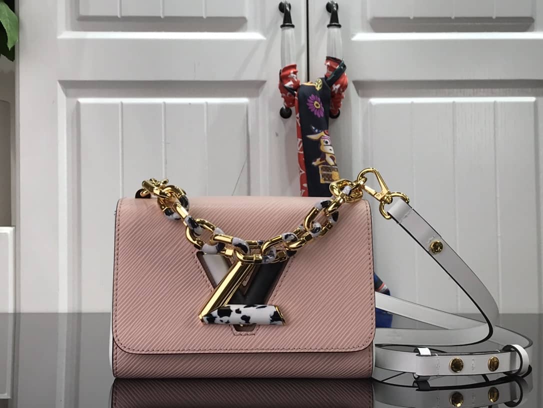 L0vis Vvtt0n Monogram 2Way Leather Twist Replica Handbag Pink M58526