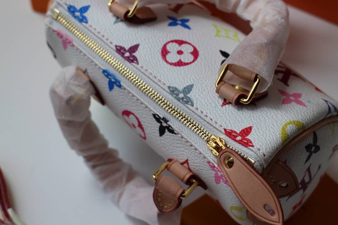 LV Duffle Bag Replica Monogram Multi Mini Speedy  White M92645