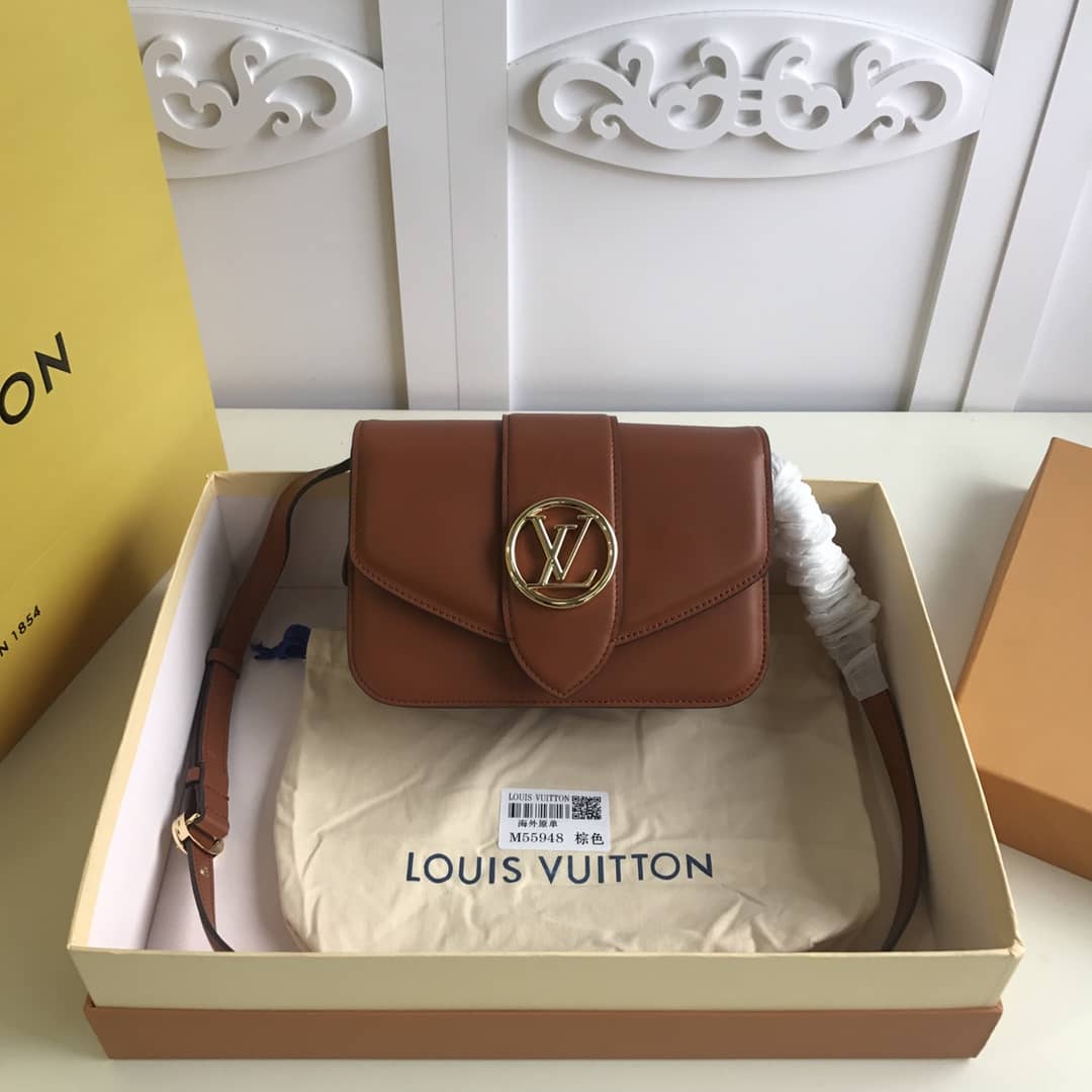 L0vis Vvtt0n Pont9 Neuf Leather Replica Shoulder Bag Brown M55948