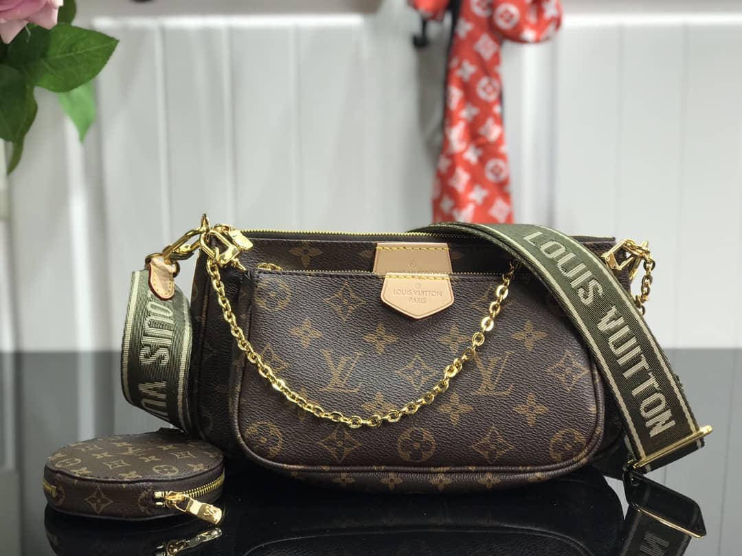 L0vis Vvtt0n Monogram Canvas Multi Pochette Replica Green M44823