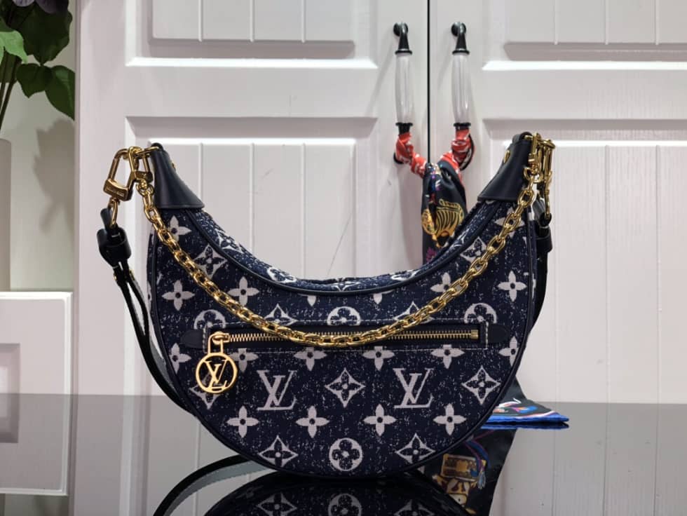 L0vis Vvtt0n Loop Monogram Denim Ecru Blue M81094 Replica Hobo