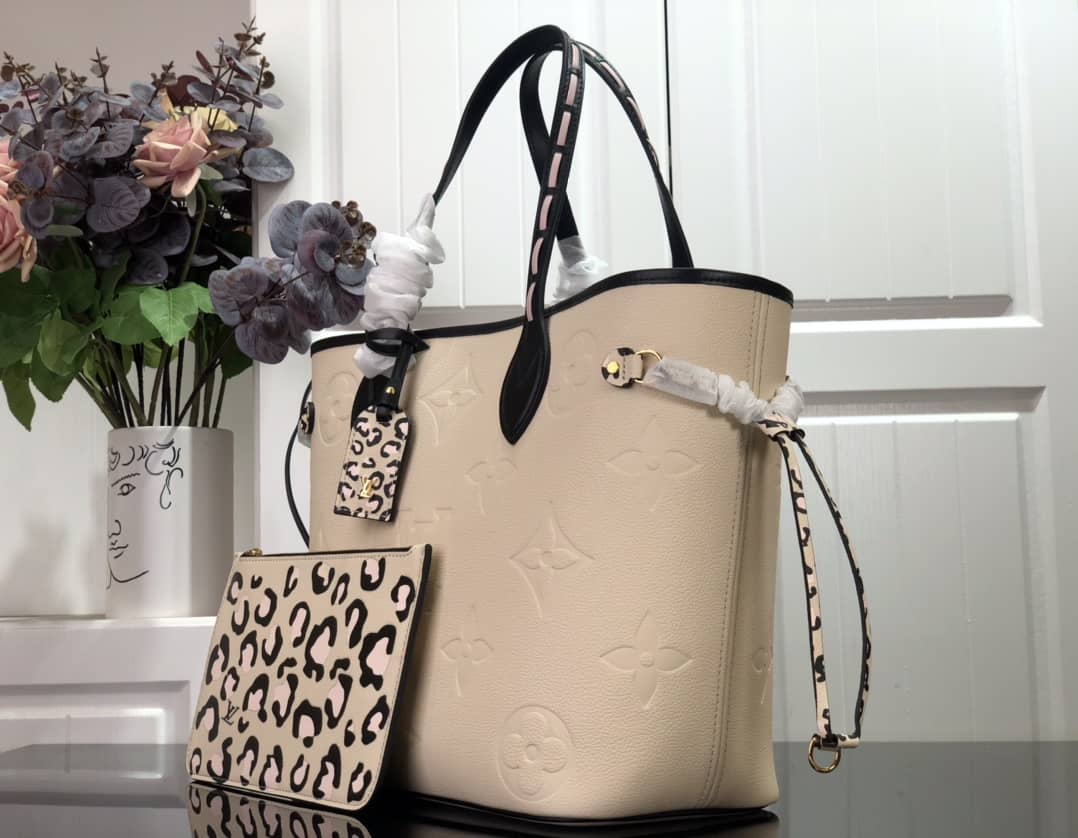 L0vis Vvtt0n Neverfull Dupe MM Monogram Empreinte Medium Bag Replica Beige M45856