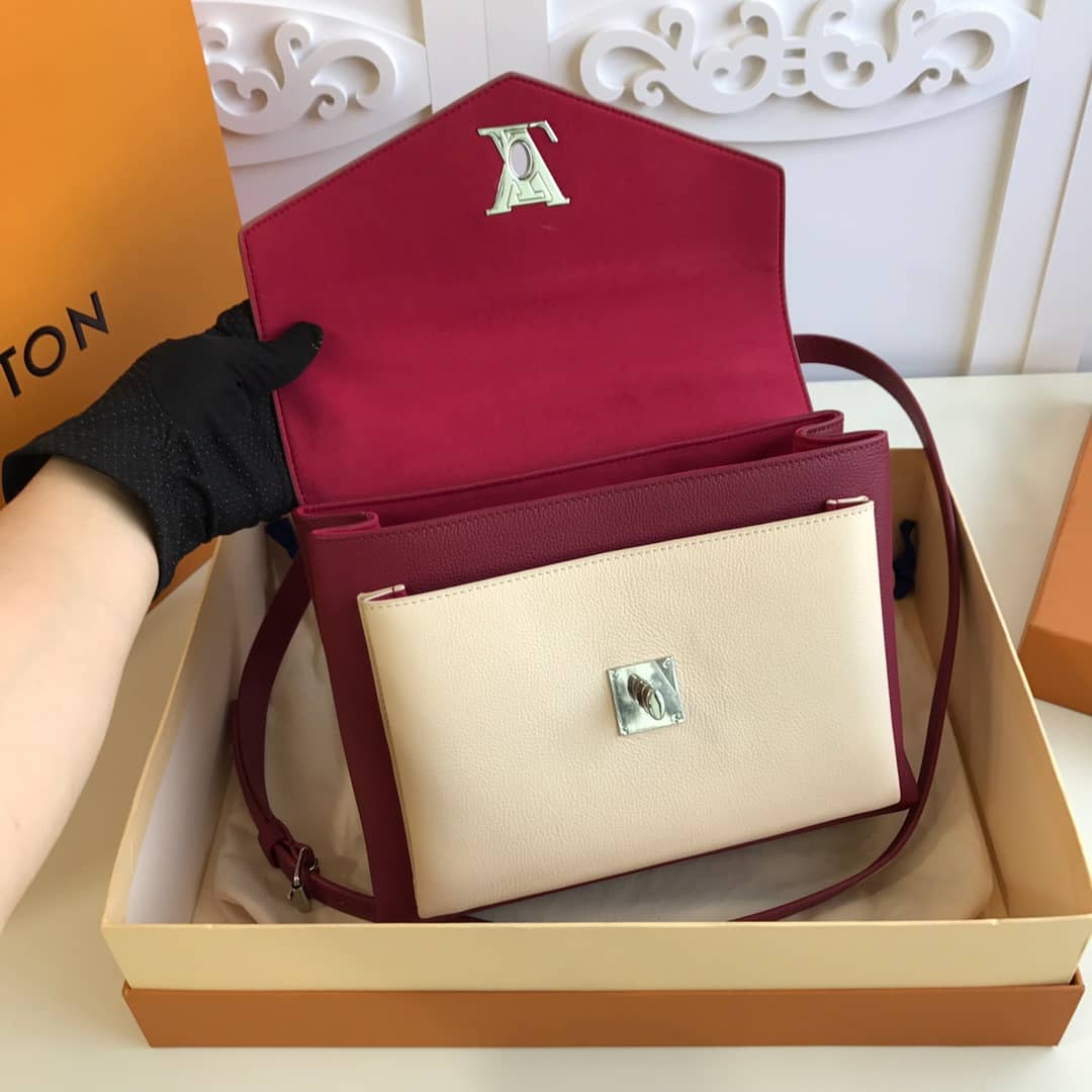 L0vis Vvtt0n MyLockMe 2way Leather Grain Replica Satchel Red M54849