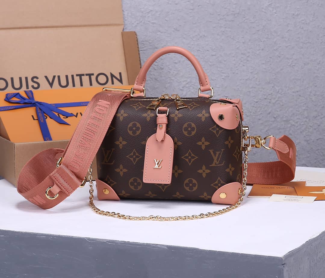L0vis Vvtt0n Petite Malle Souple Monogram Bag Replica Pink M45571
