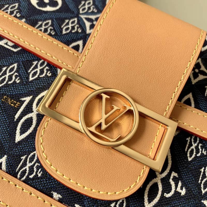 L0vis Vvtt0n Since 1854 Jacquard Pattern Dauphine MM Replica Shoulder Bag Blue M57211