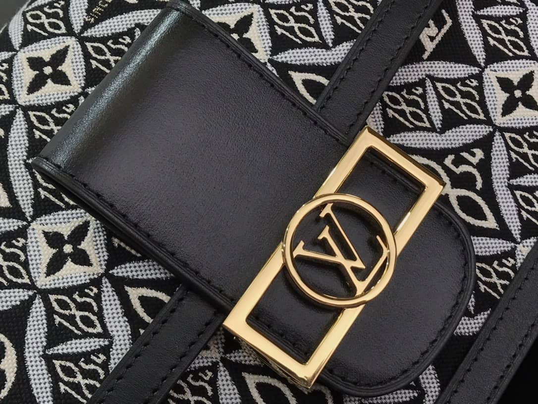 L0vis Vvtt0n Since 1854 Jacquard Pattern Dauphine MM Replica Shoulder Bag Black M57211