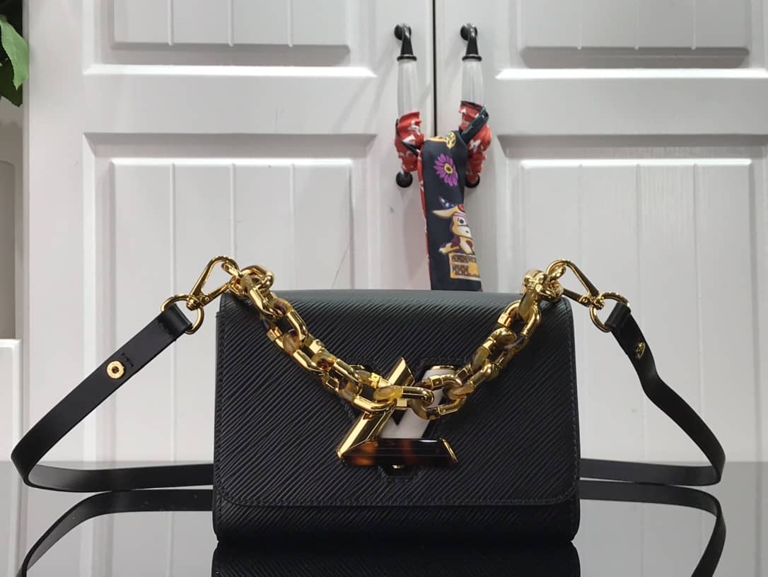 L0vis Vvtt0n Monogram 2Way Leather TWIST Replica Handbag Black M58526