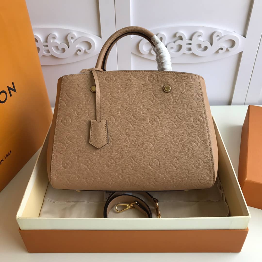L0vis Vvtt0n Monogram Montaigne MM Shoulder Bag Replica Apricot M41048