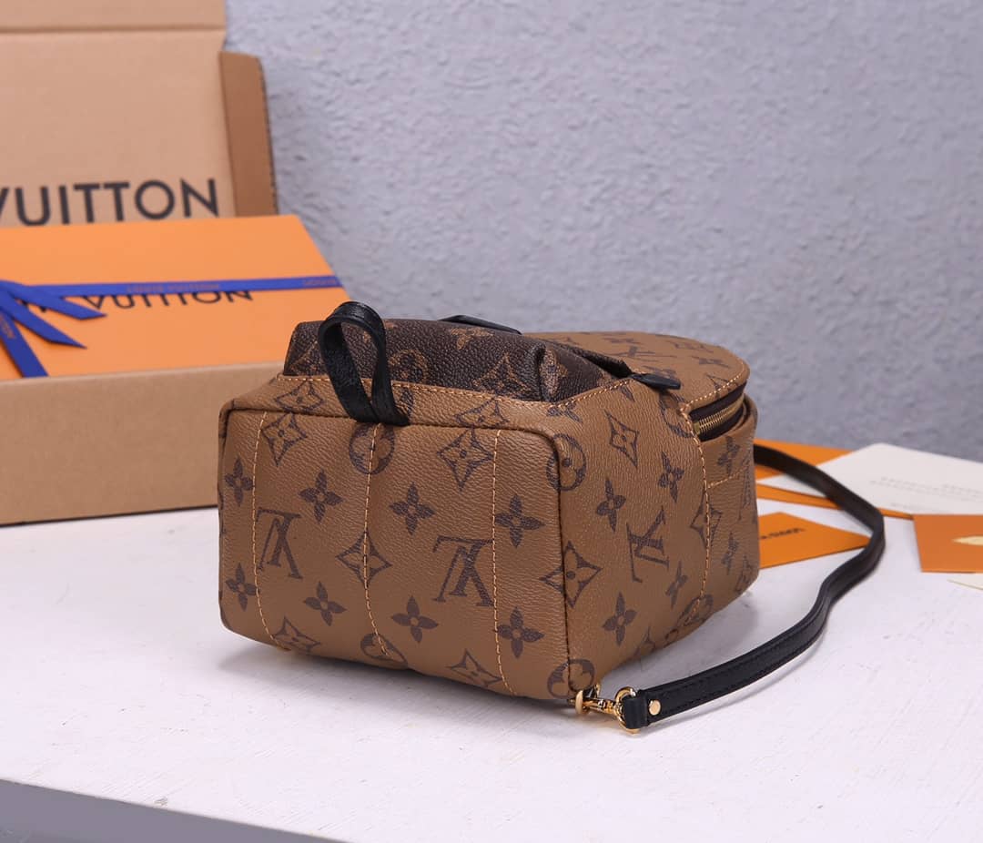 LV Backpack Replica Palm Spring Mini Monogram Reverse Canvas Brown M44872