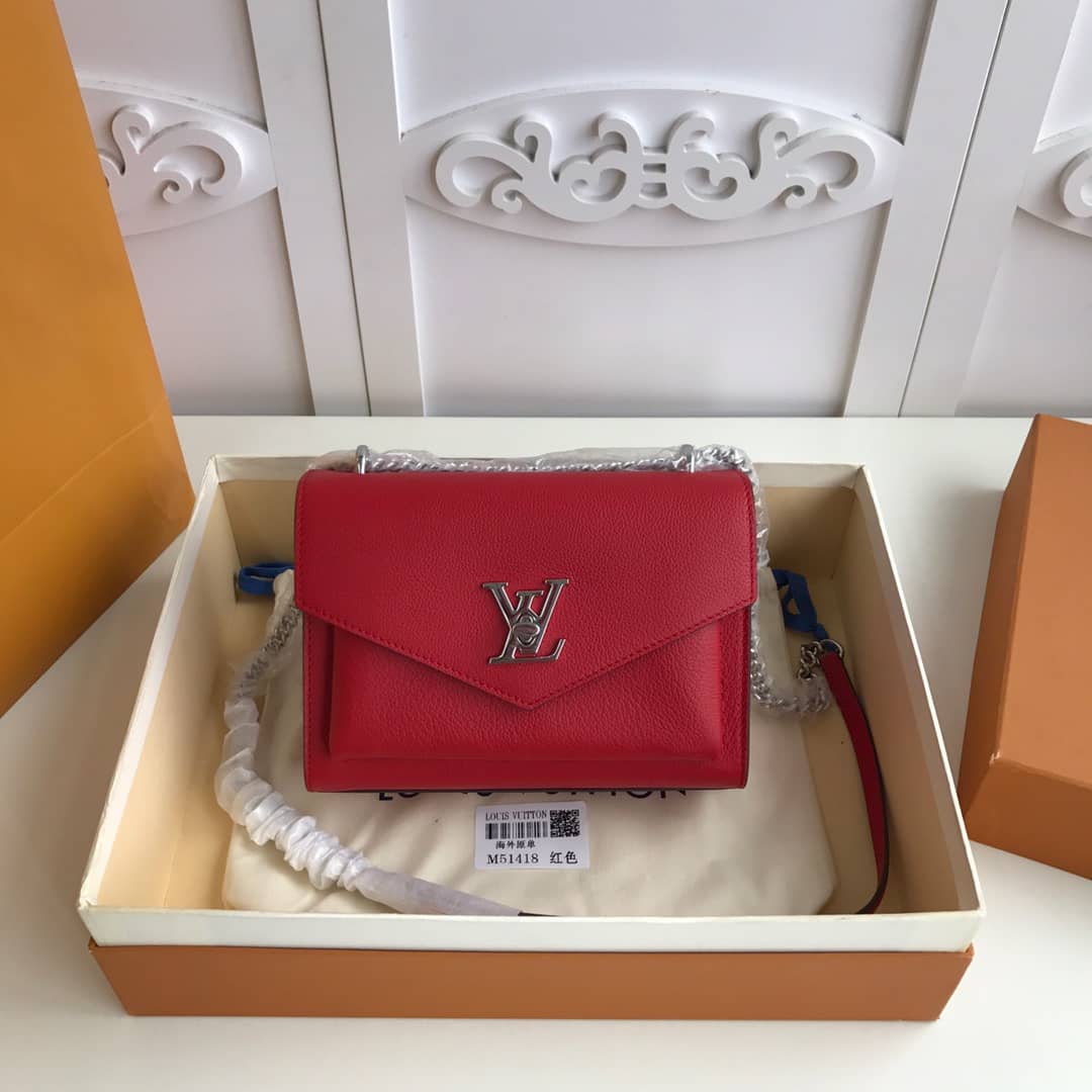 L0vis Vvtt0n MyLockMe BB Calf Chain Replica Shoulder Bag Red M51418
