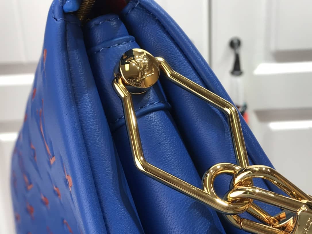 L0vis Vvtt0n Embossed Lambskin Coussin PM Replica Bag Blue M58628