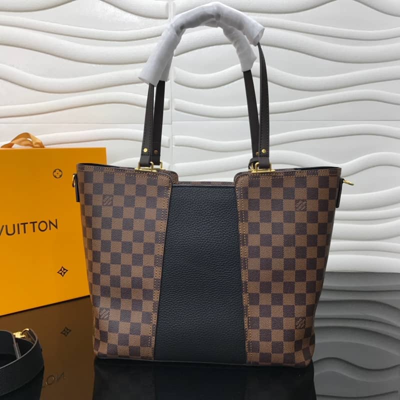 L0vis Vvtt0n Jersey Damier Ebene Canvas Magnolia Bag Black Replica N44041