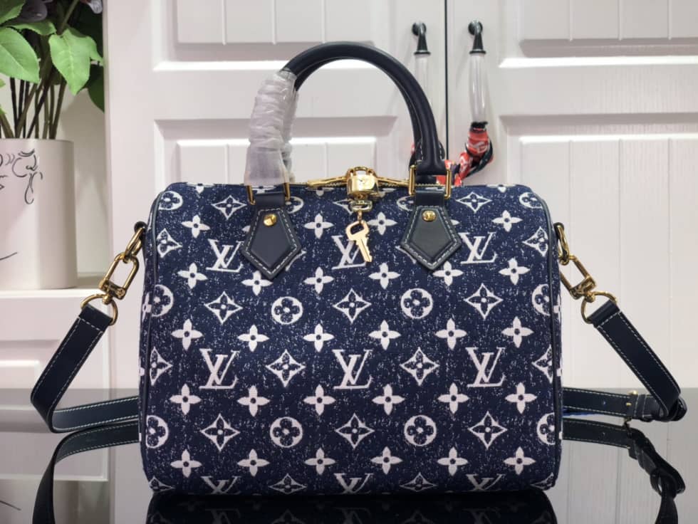 L0vis Vvtt0n Monogram Jacquard Denim Speedy Bandoliere 25 M59609 Replica Shoulder Bag
