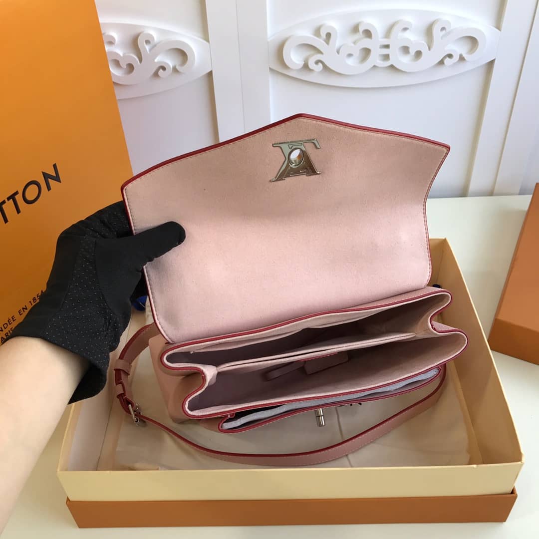 L0vis Vvtt0n MyLockMe 2way Leather Grain Replica Satchel Pink M54849