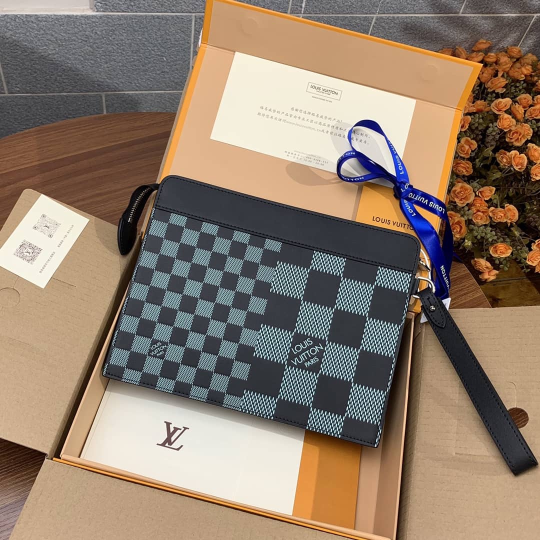 L0vis Vvtt0n Standing Pouch Damier Infini Replica Green N60448