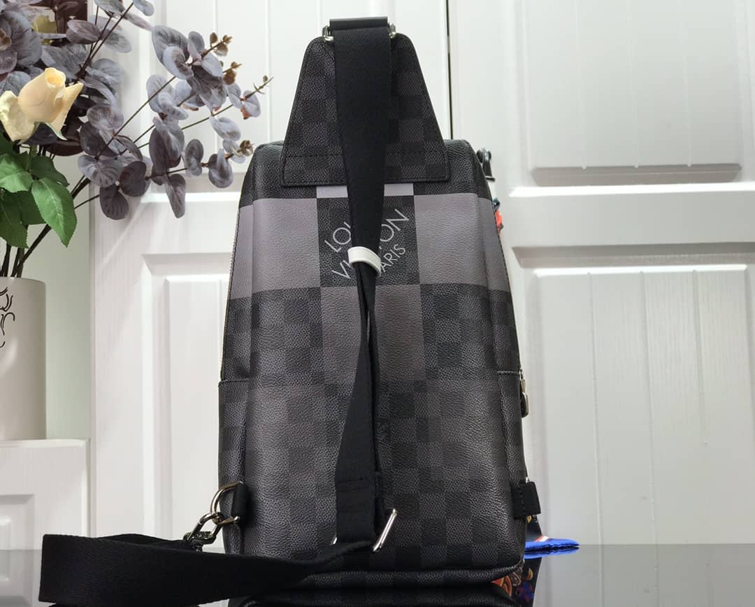 L0vis Vvtt0n Damier Graphite Mens Avenue Replica Sling Bag  Black Gray N40403