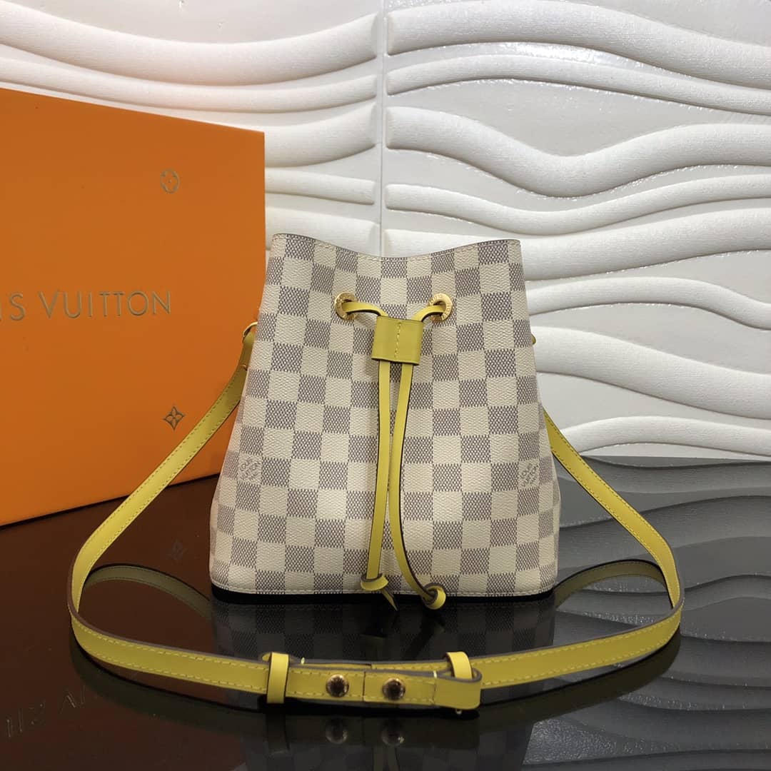 L0vis Vvtt0n Noe Monogram Canvas Replica Bucket Bag Yellow
