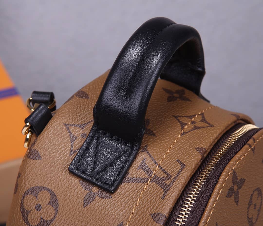 LV Backpack Replica Palm Spring Mini Monogram Reverse Canvas Brown M44872