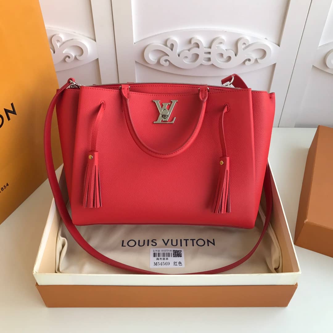L0vis Vvtt0n Lockmeto Tote Leather Hand Bag Red M54569 Replica