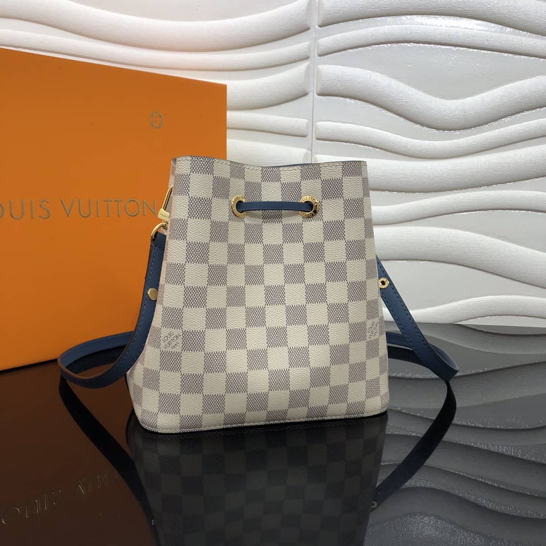 L0vis Vvtt0n Noe Monogram Canvas Replica Bucket Bag Beige Blue