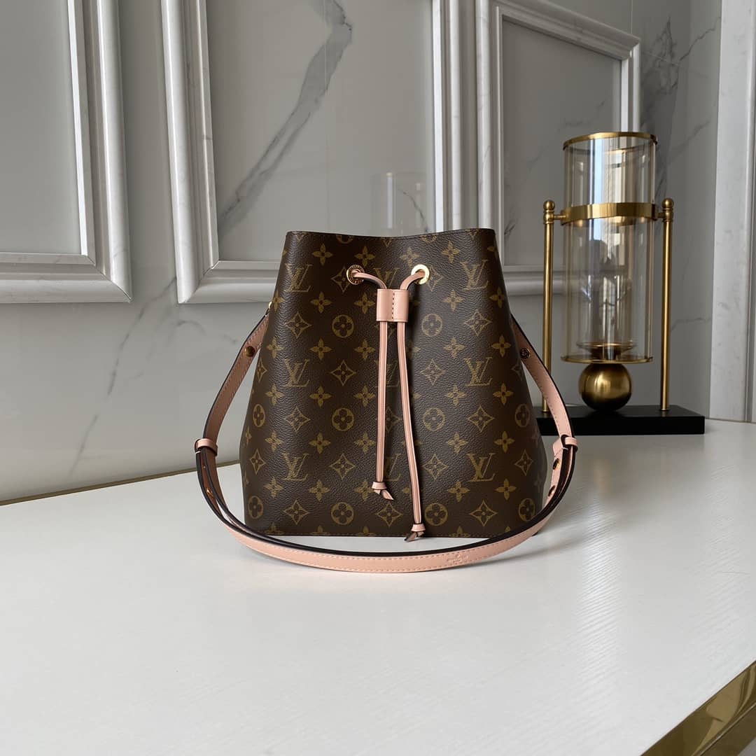 L0vis Vvtt0n Neo Noe Monogram Replica Drawstring Bag Rose M44022