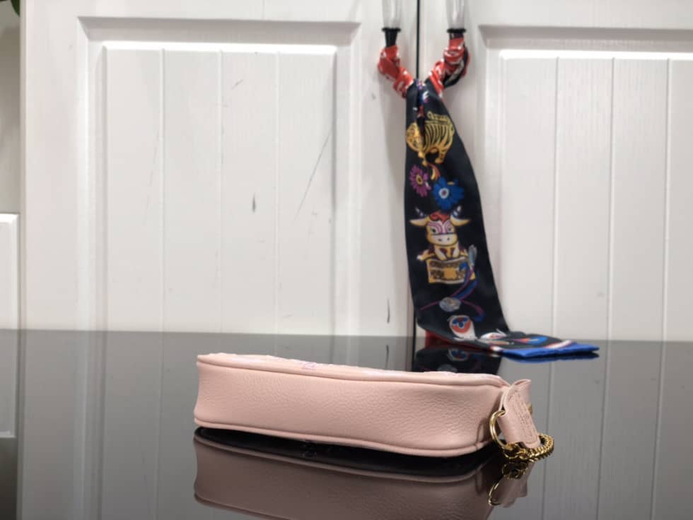 L0vis Vvtt0n Mini Pochette Accessoires Empreinte Broderies Pink M81140 Replica