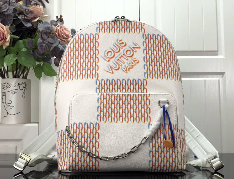 LV Backpack Replica Racer Damier Spray White M20664