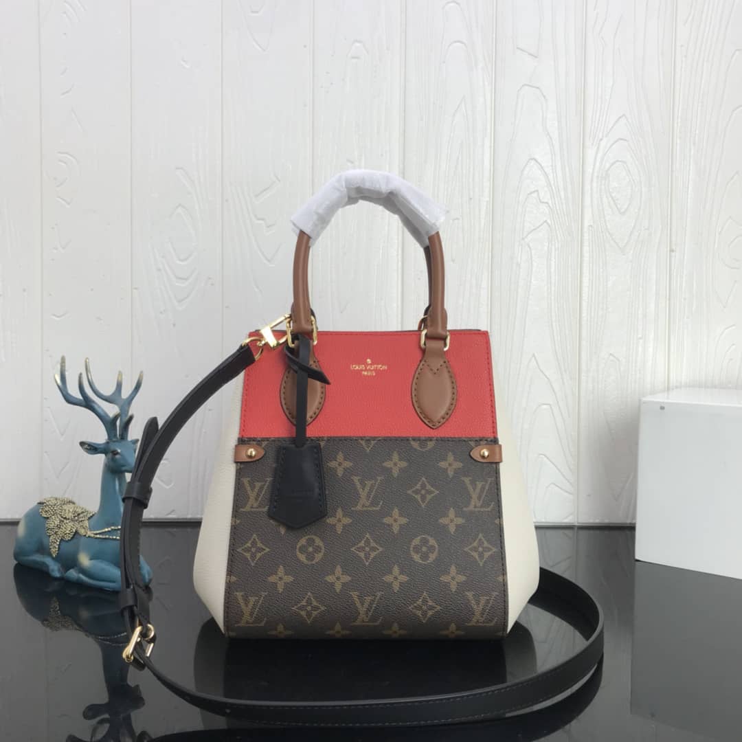 L0vis Vvtt0n Monogram Canvas Fold PM Tote Replica Red M45389