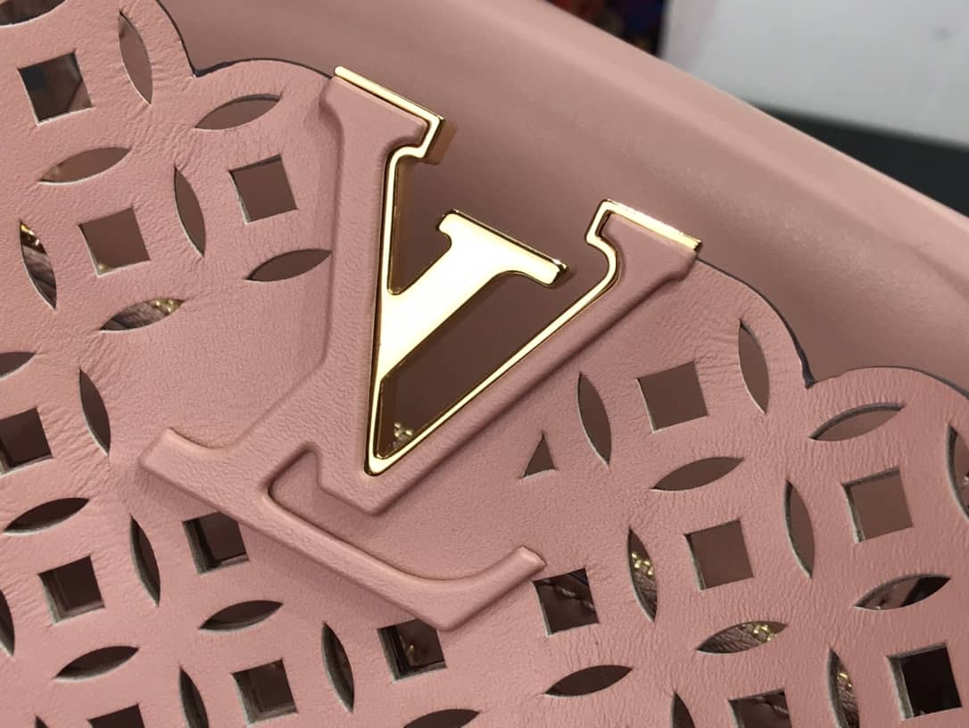 L0vis Vvtt0n Capucines BB Cutout Leather Bag Replica Pink M57228