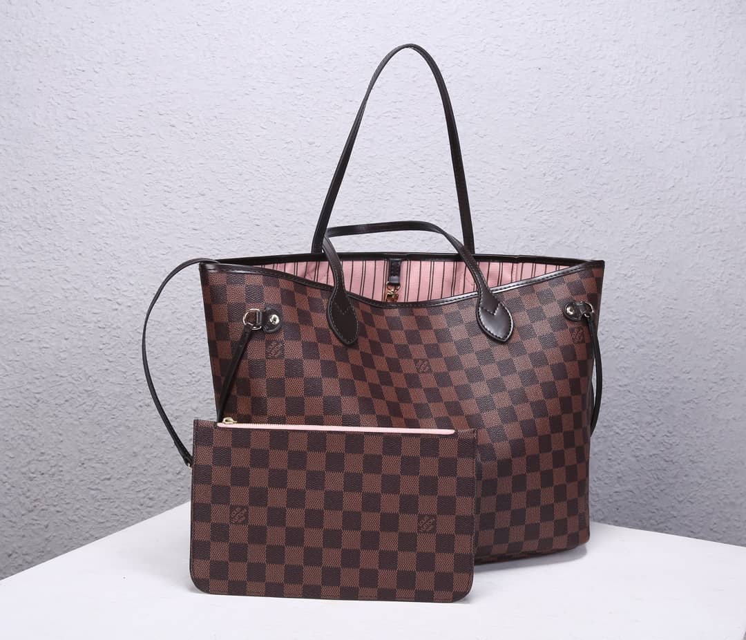 L0vis Vvtt0n Neverfull MM Damier Ebene Tote Replica Pink N41358