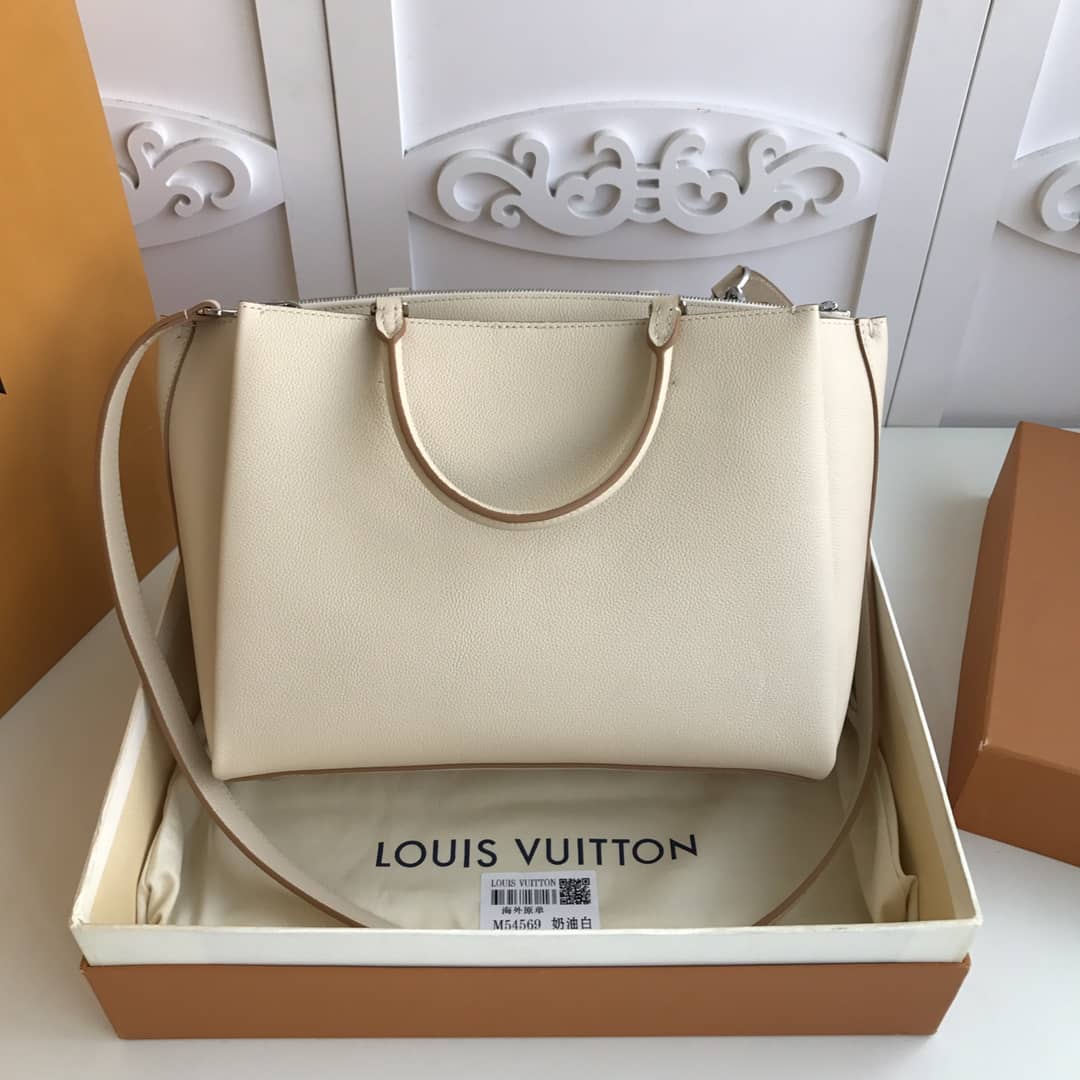 L0vis Vvtt0n Lockmeto Leather Tote Replica White M54569