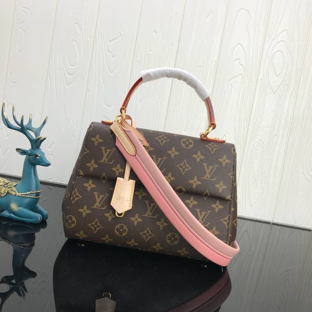 L0vis Vvtt0n Cluny BB Monogram Canvas Shoulder Bag Replica Pink M42738