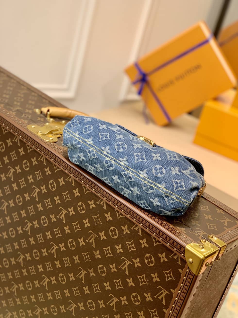 L0vis Vvtt0n Mini Pleaty Denim Blue M95050 Replica Shoulder Bag