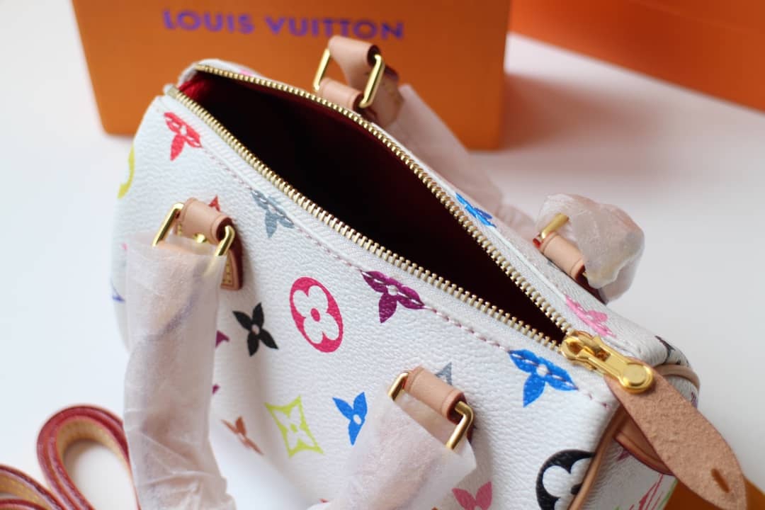 LV Duffle Bag Replica Monogram Multi Mini Speedy  White M92645
