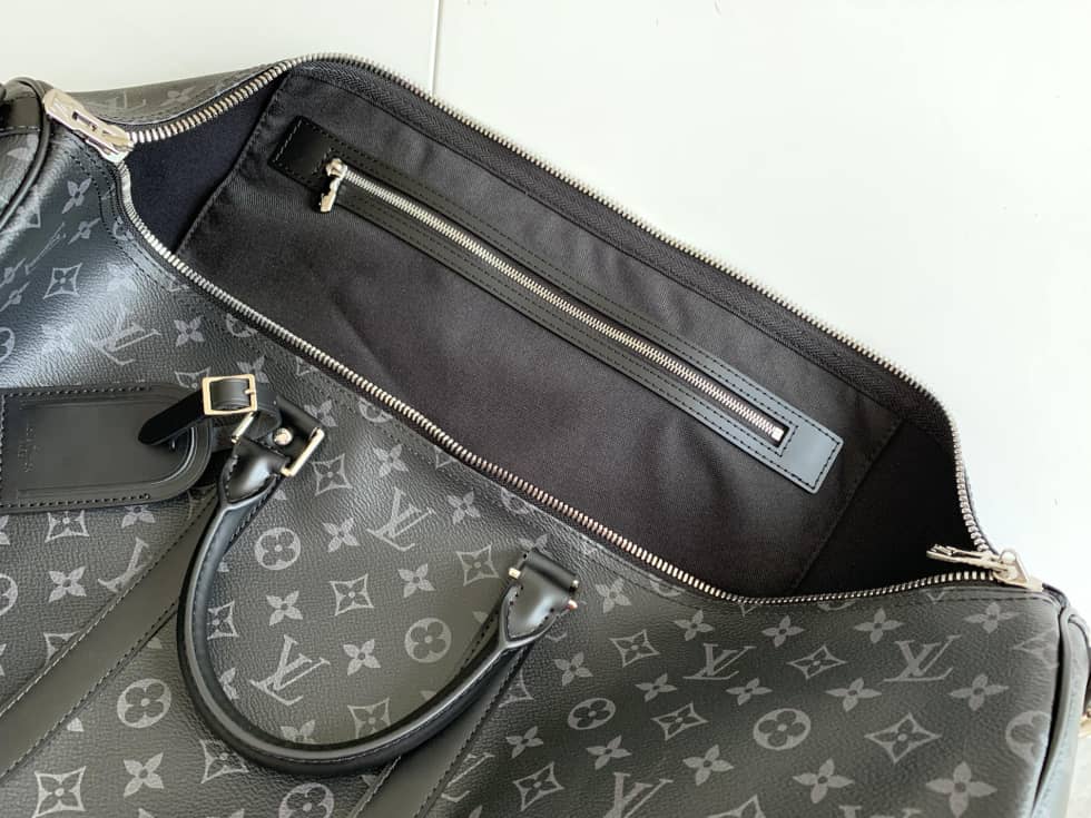 LV Duffle Bag Replica Keepall Bandouliere Duffle 55 Canvas Black M40605