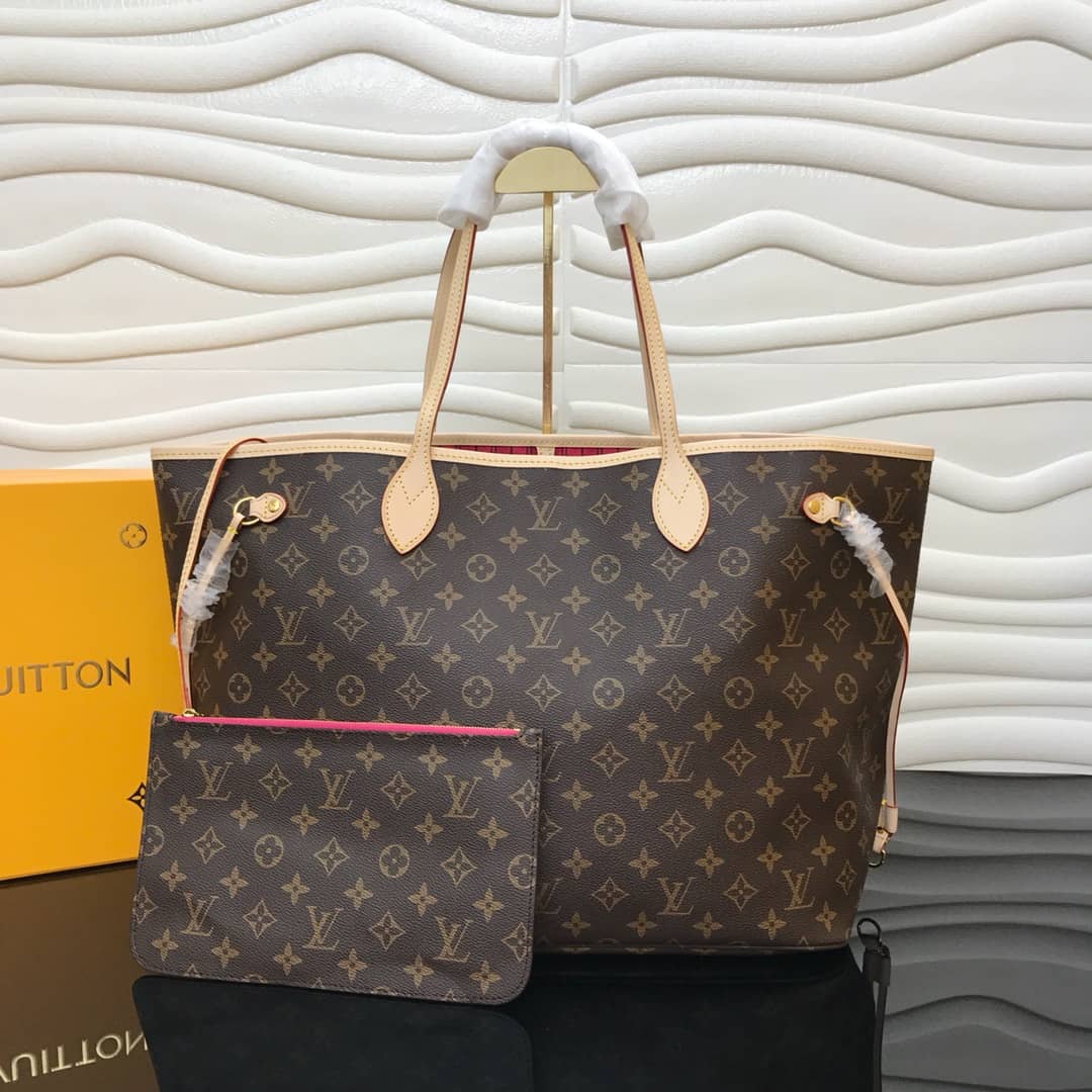 L0vis Vvtt0n Neverfull Dupe Monogram GM Shoulder Bag Replica Pink M40990