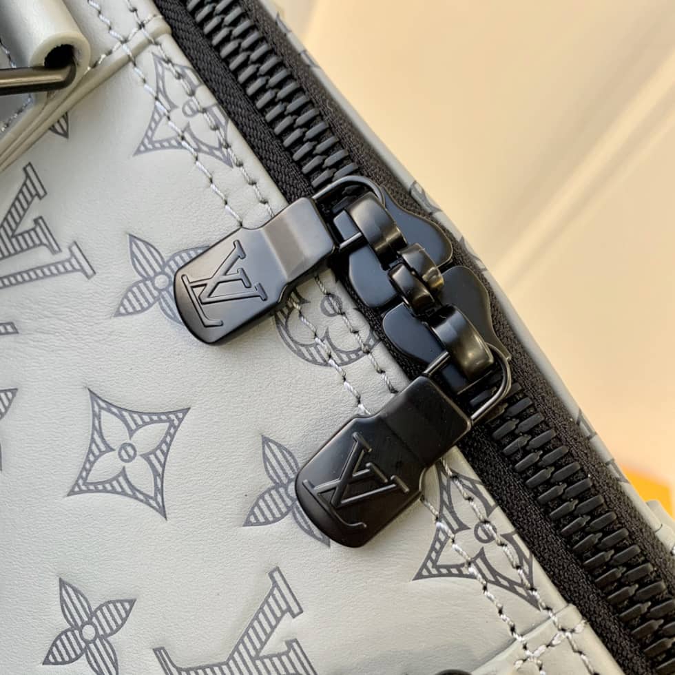 LV Duffle Bag Replica Unisex Keepall 50B Anthracite Monogram Gray M46117