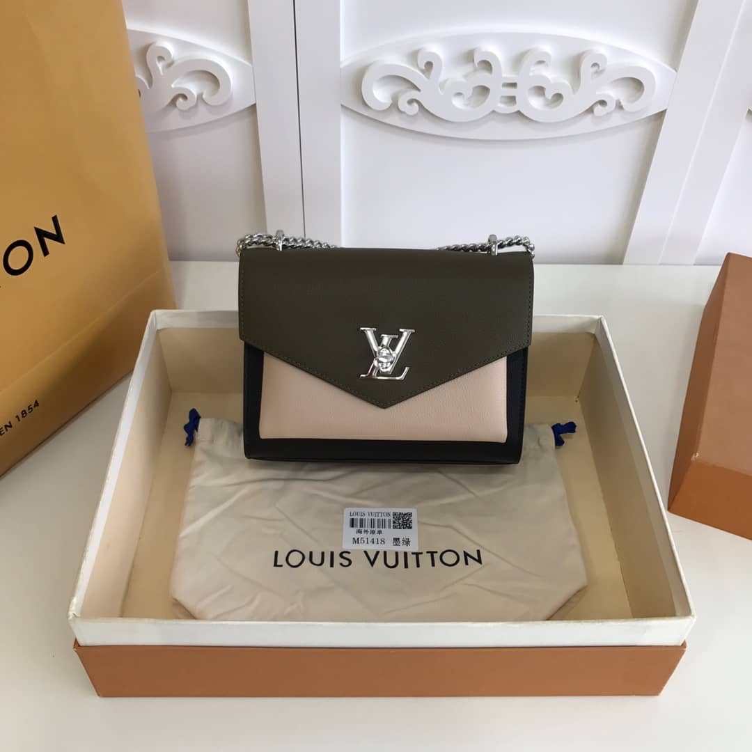 L0vis Vvtt0n MyLockMe BB Calf Chain Replica Shoulder Bag Green M51418