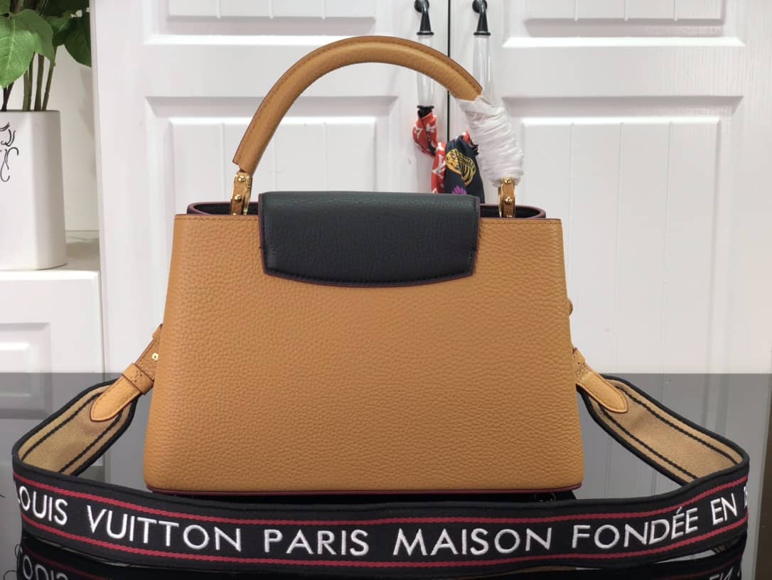 L0vis Vvtt0n Capucines Embroidery Replica Bag Black M48865