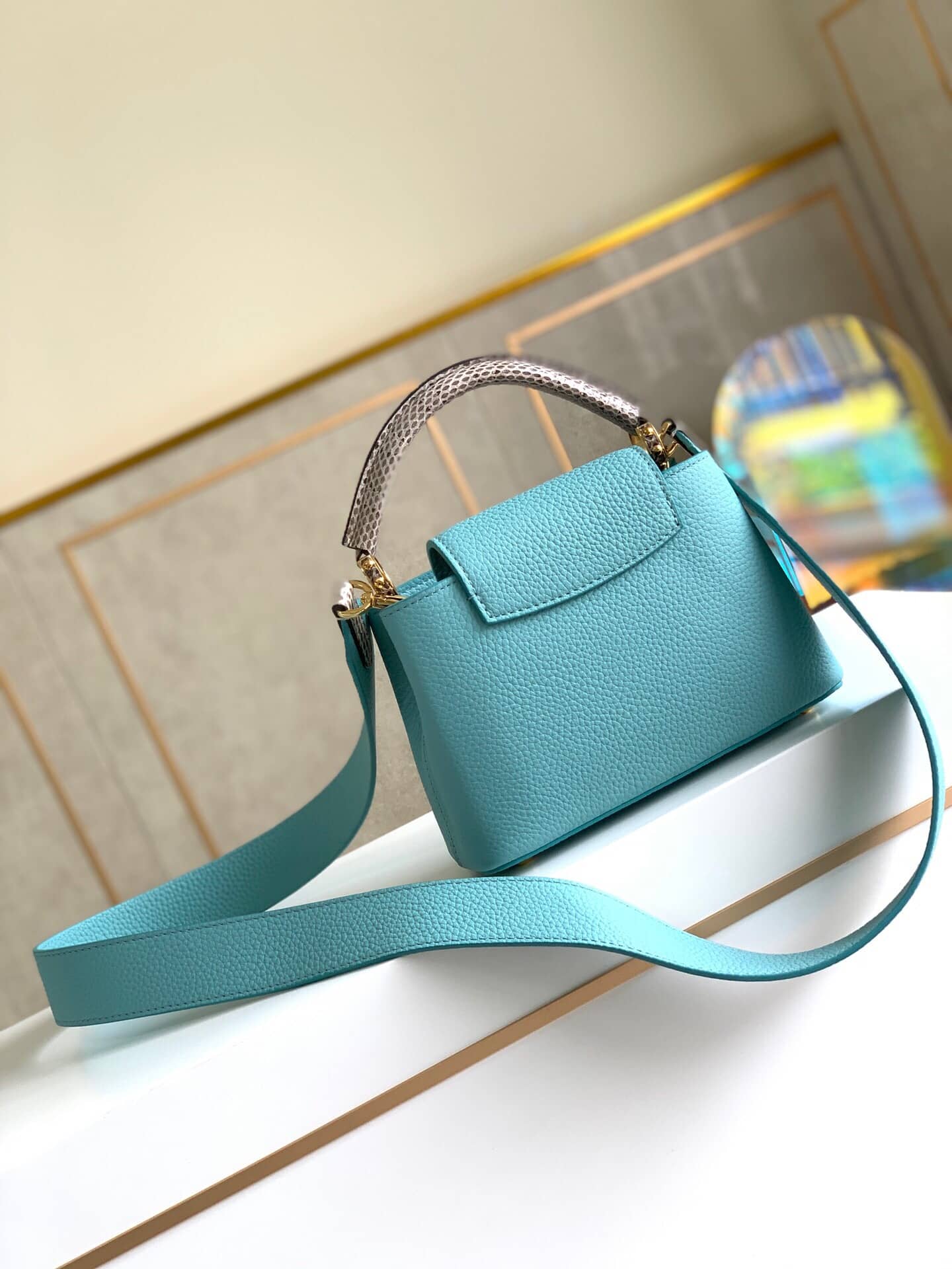 L0vis Vvtt0n Capucines Mini Replica Bag Blue M55921
