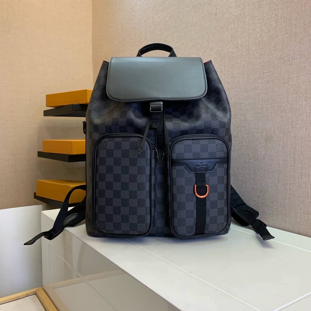 L0vis Vvtt0n Damier Graphite Coated Canvas Utility Replica Backpack N40279