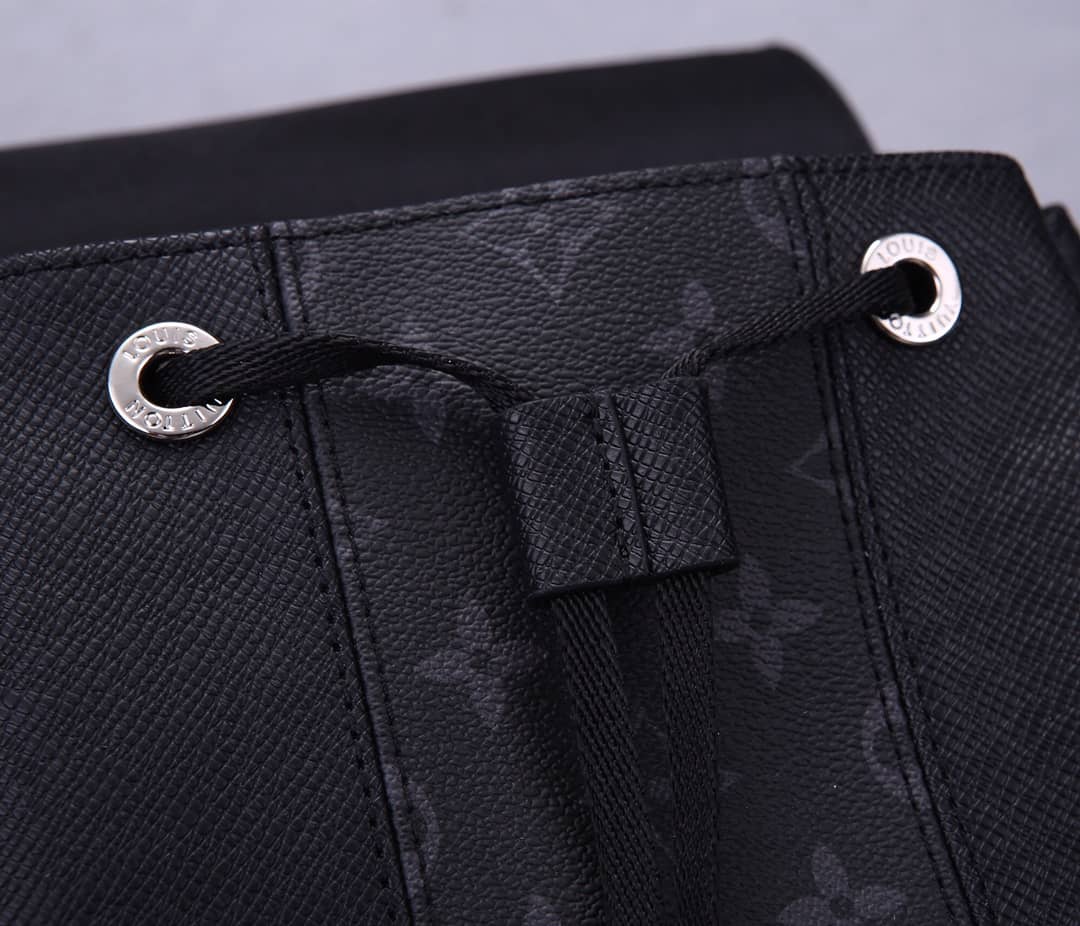 LV Backpack Replica Taiga Leather Outdoor Black M30417